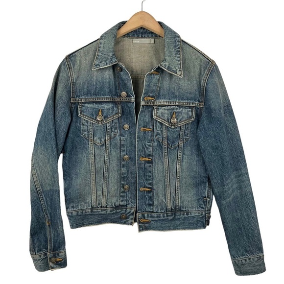 VINCE Denim Trucker Boyfriend Jacket - Picture 2 of 11